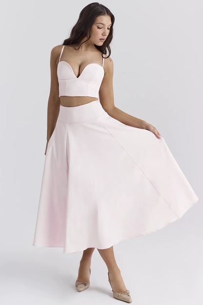 Rita Ballerina Pink A-Line Midi Skirt