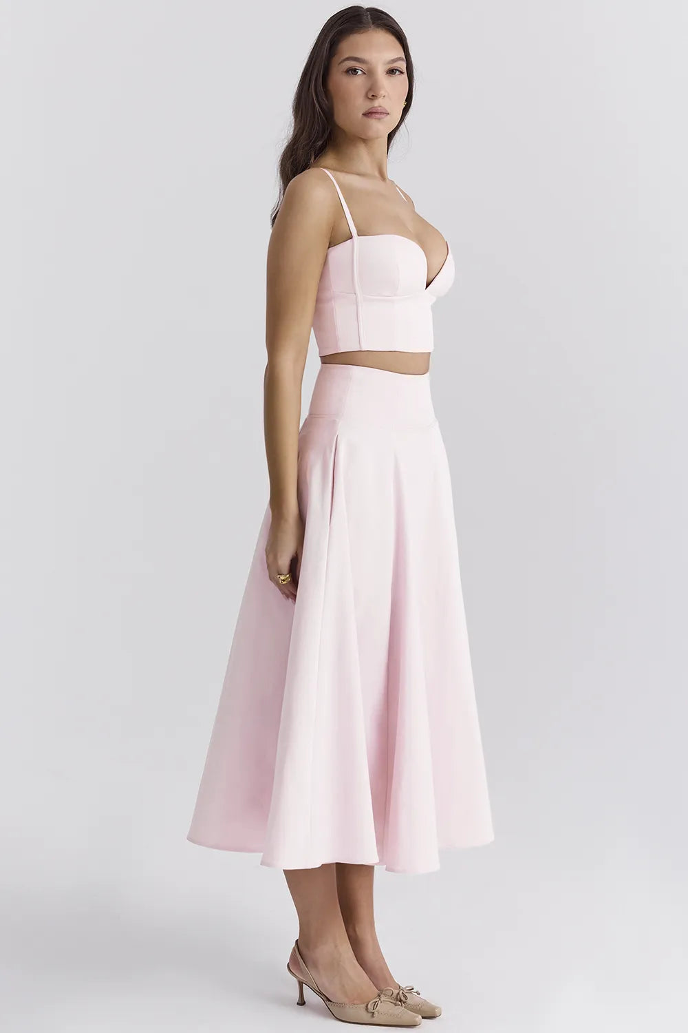 Rita Ballerina Pink A-Line Midi Skirt