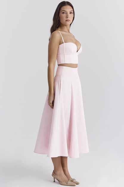 Rita Ballerina Pink A-Line Midi Skirt
