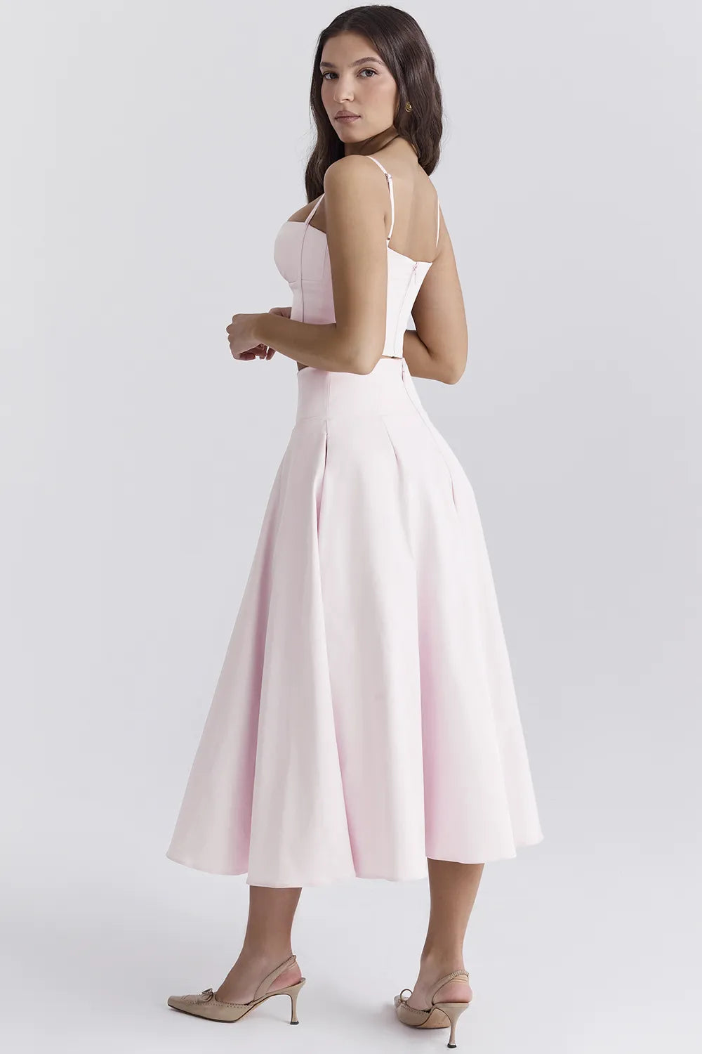 Rita Ballerina Pink A-Line Midi Skirt