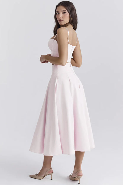 Rita Ballerina Pink A-Line Midi Skirt