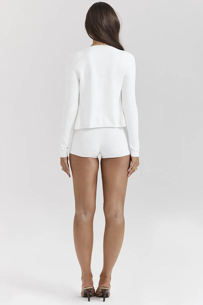 Riva White Summer Knit Cardigan