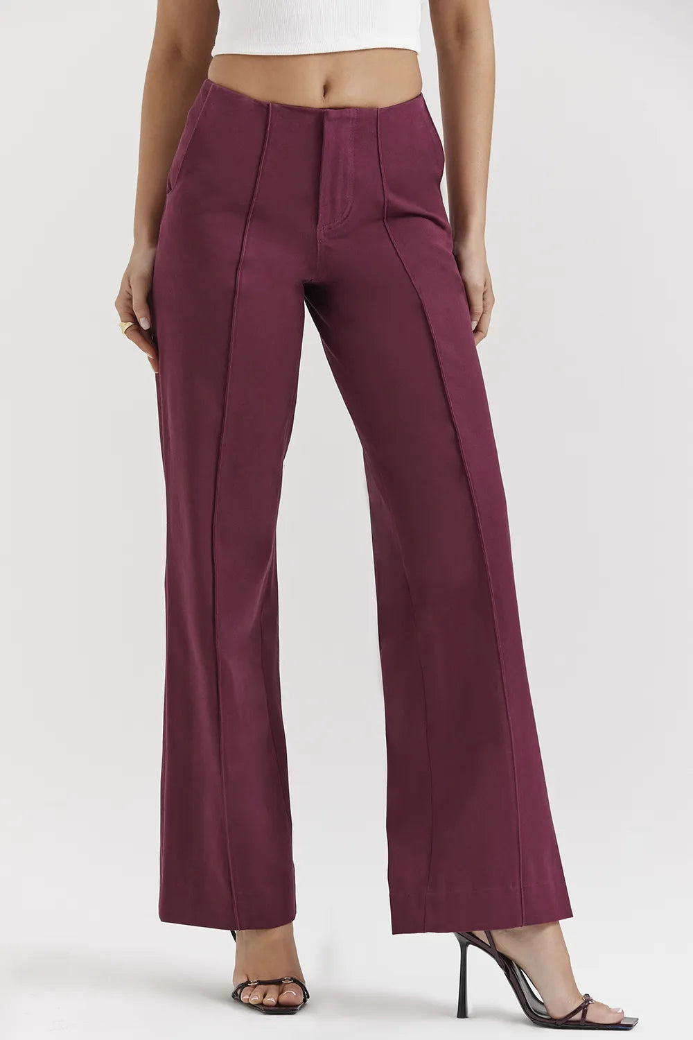 Rivi Wine Straight Leg Trousers