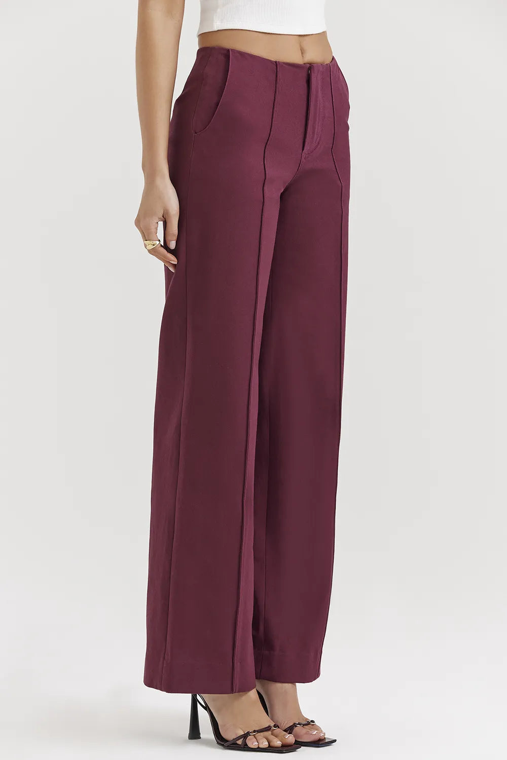 Rivi Wine Straight Leg Trousers