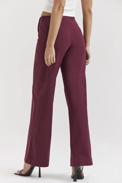 Rivi Wine Straight Leg Trousers