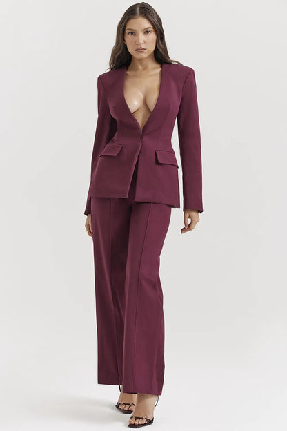 Rivi Wine Straight Leg Trousers