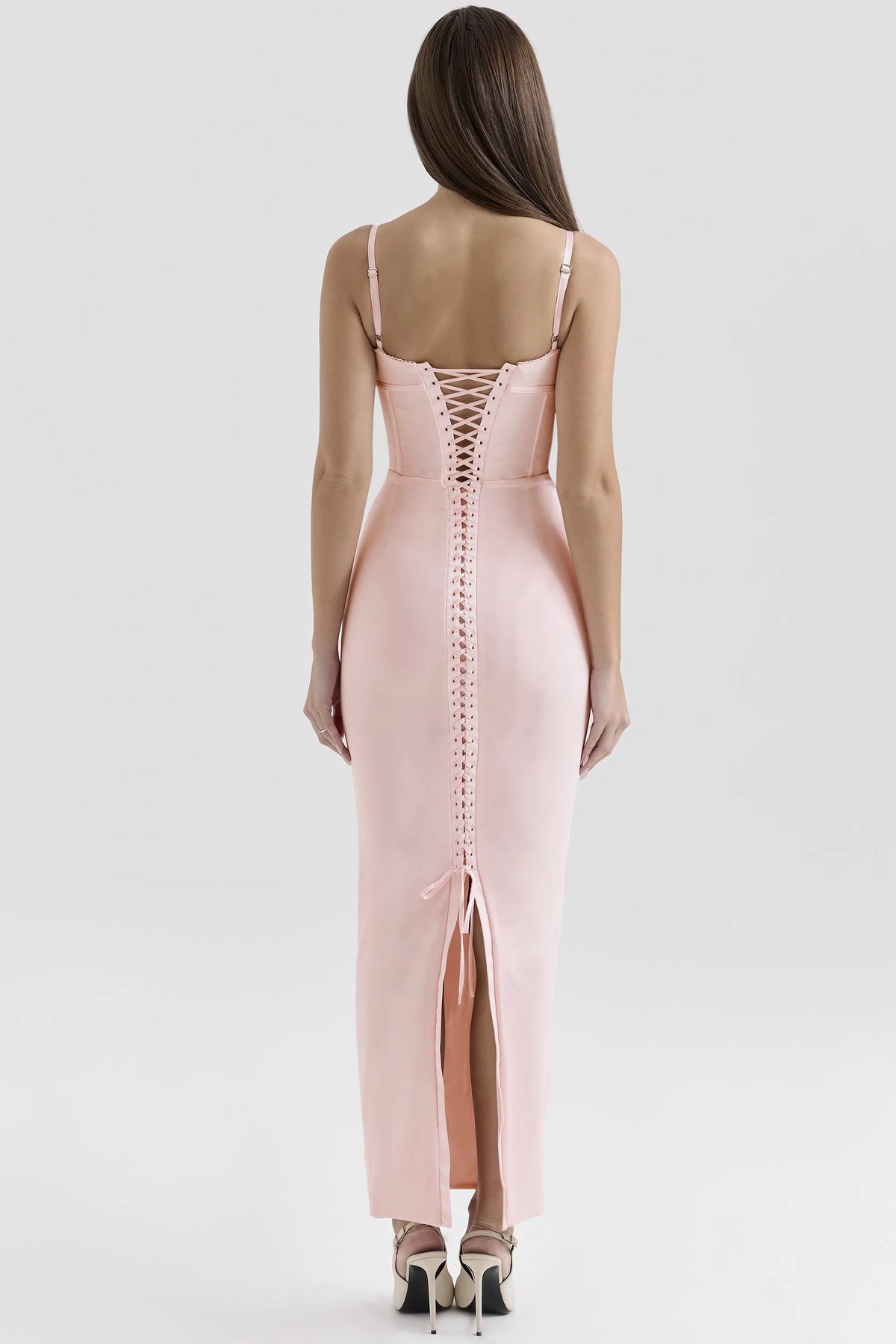 Romy Pink Mesh Bodycon Maxi Dress