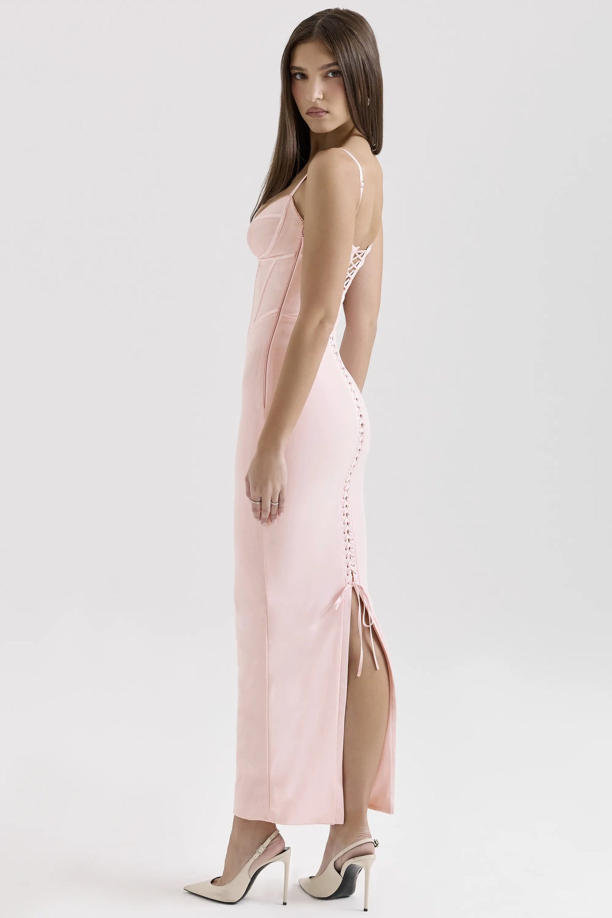 Romy Pink Mesh Bodycon Maxi Dress