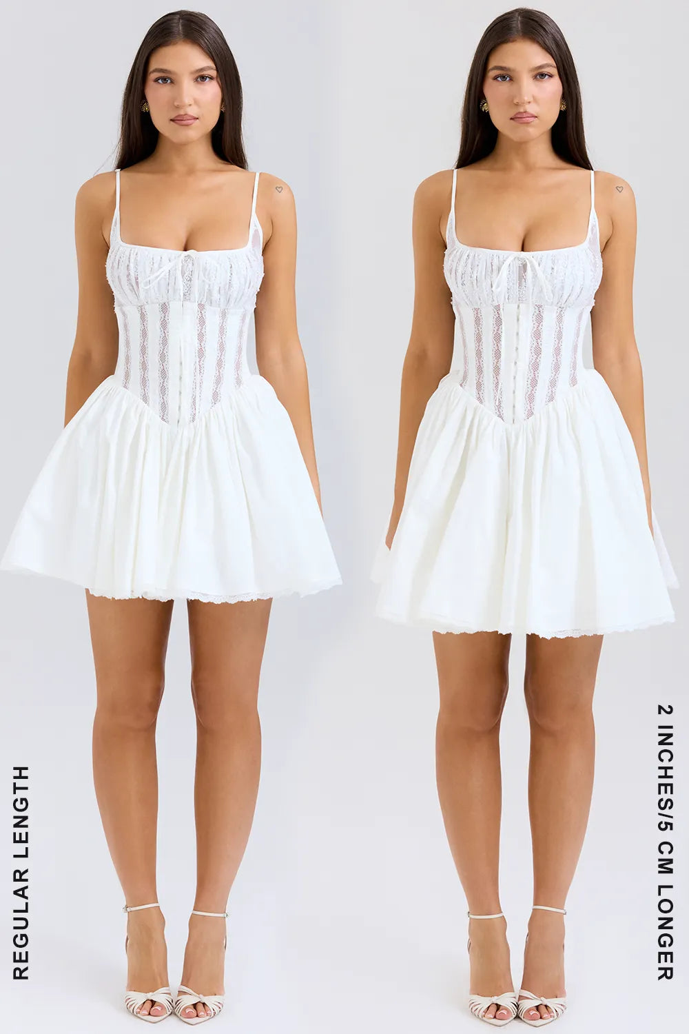 Rosaria White Cotton Corset Mini Dress