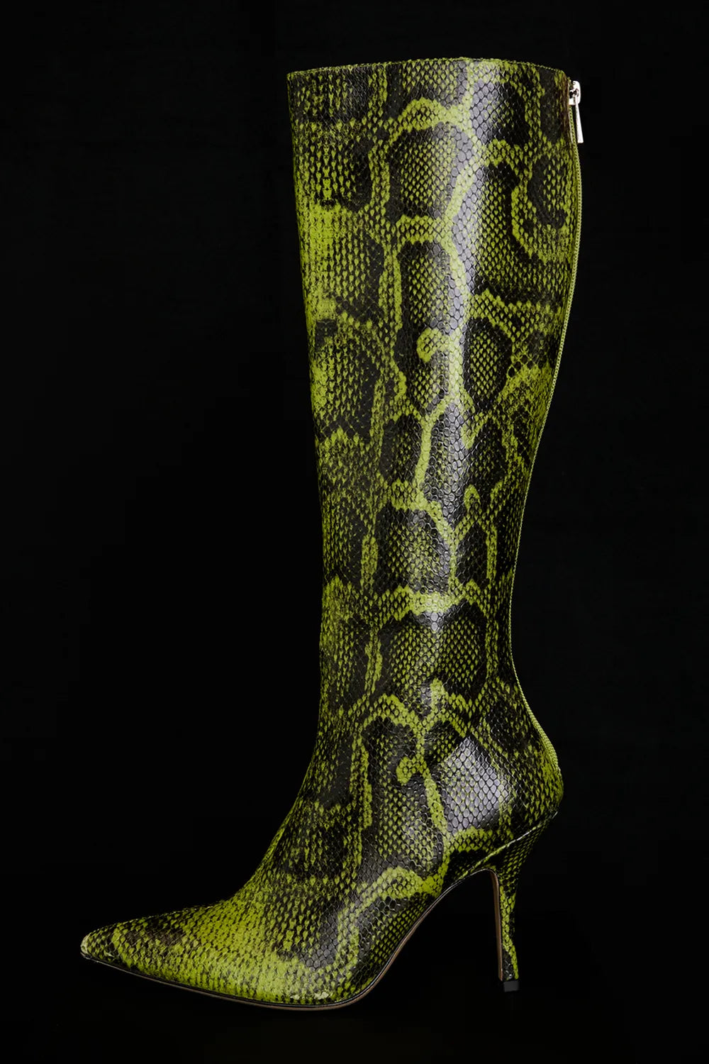 Royale Green Print Knee High Boots
