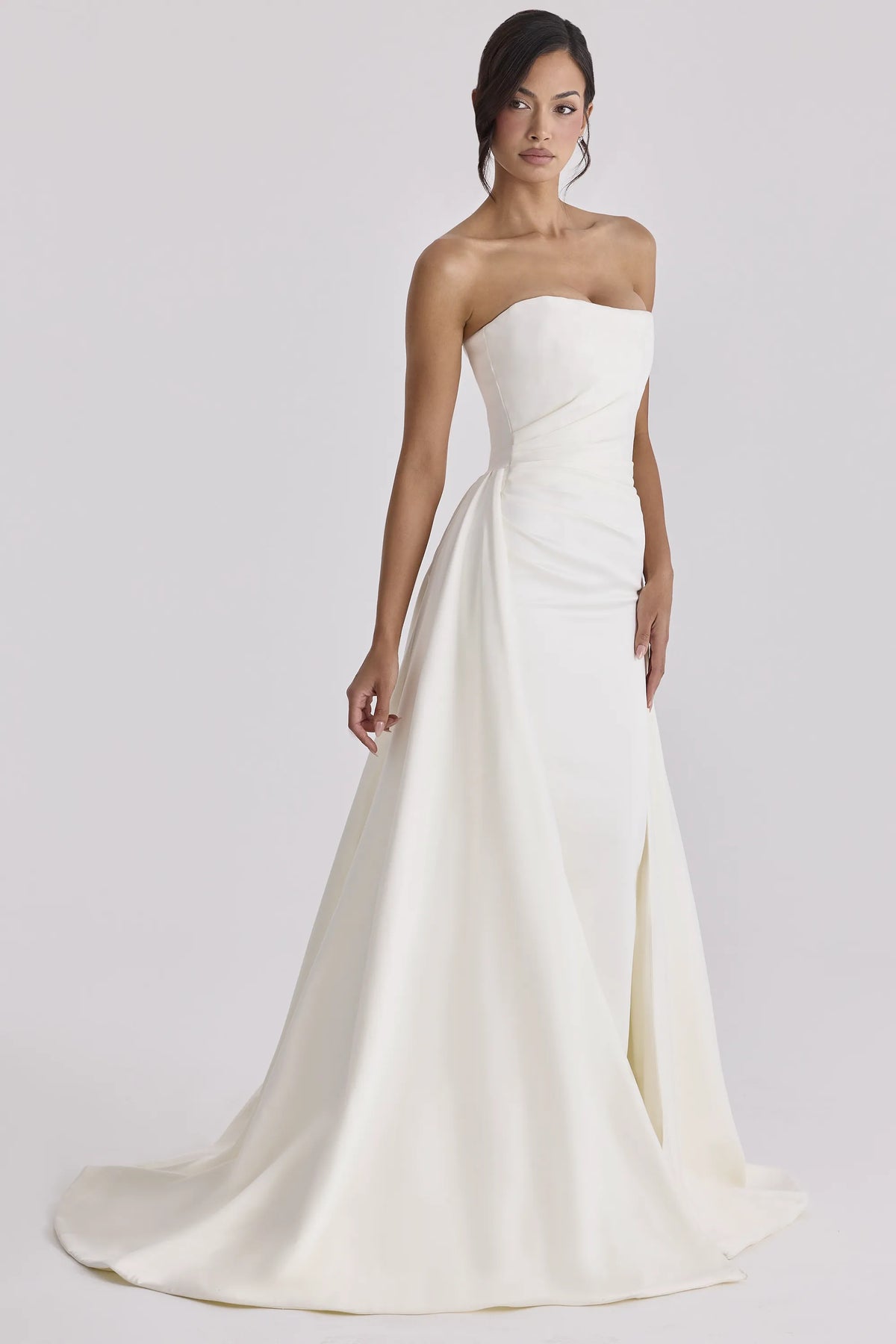 Sabrina Ivory Satin Strapless Bridal Gown