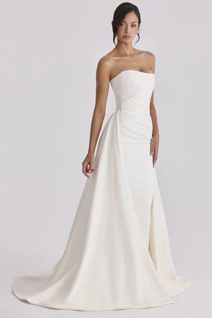 Sabrina Ivory Satin Strapless Bridal Gown