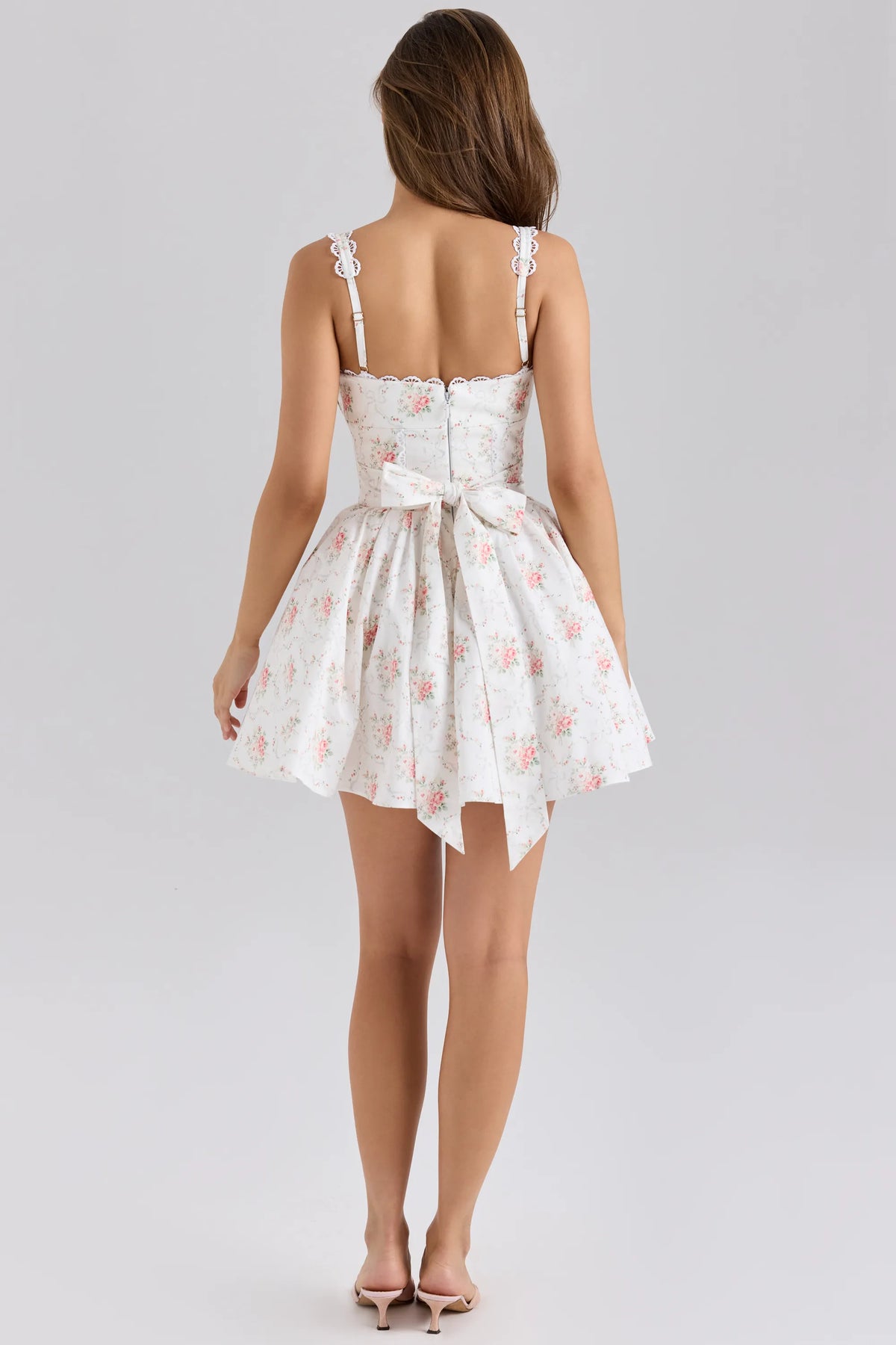 Sade Rose Print Stretch Cotton Mini Dress