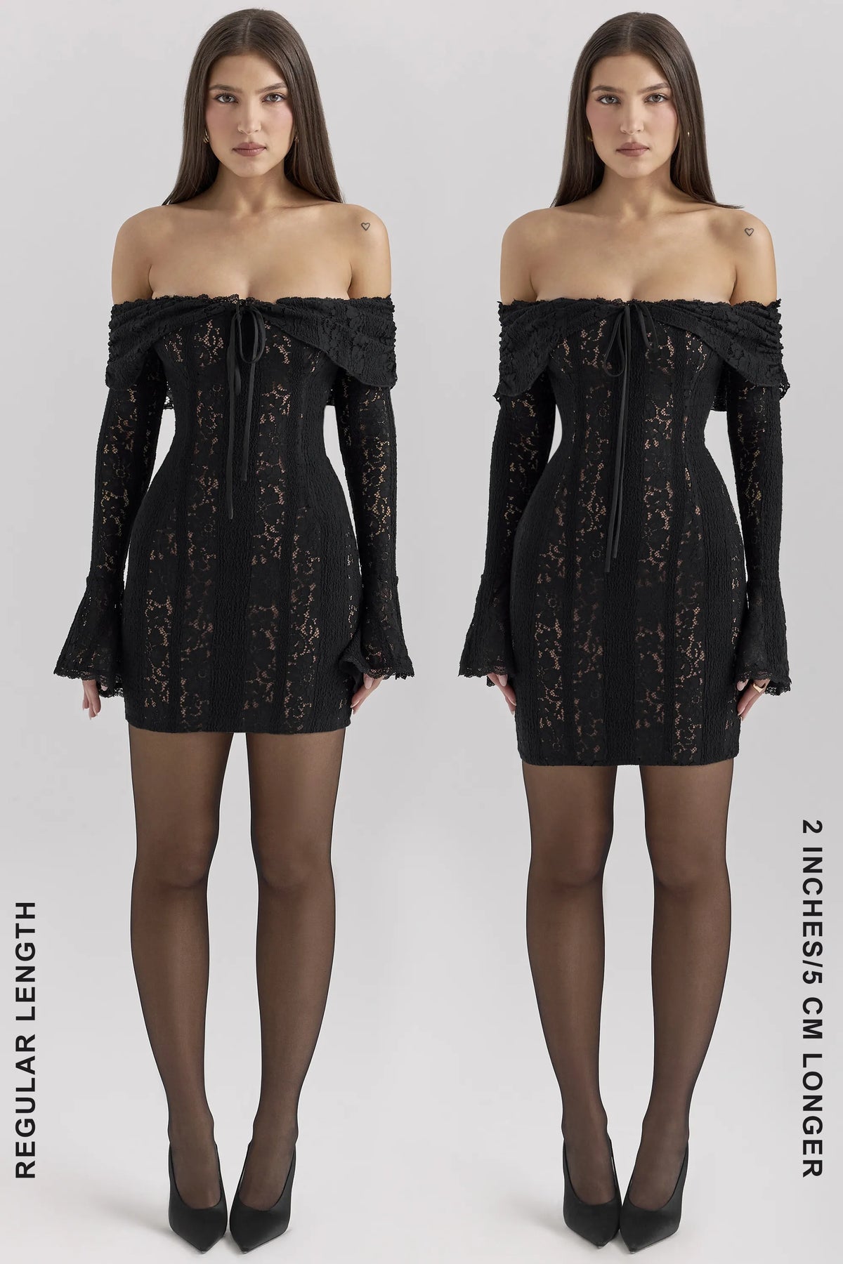 Sadie Black Floral Lace Off Shoulder Mini Dress