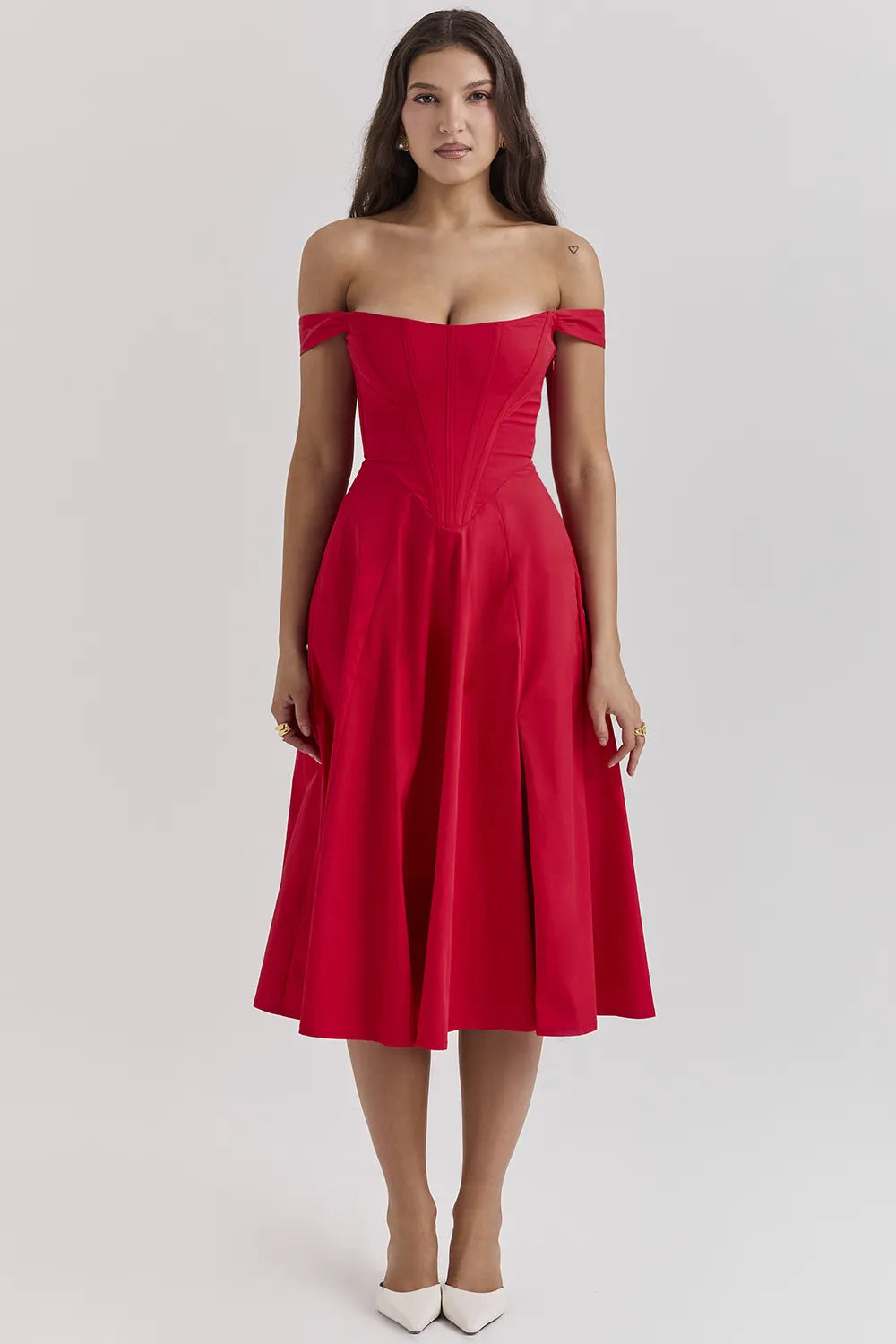 Saira Scarlet Midi Sundress