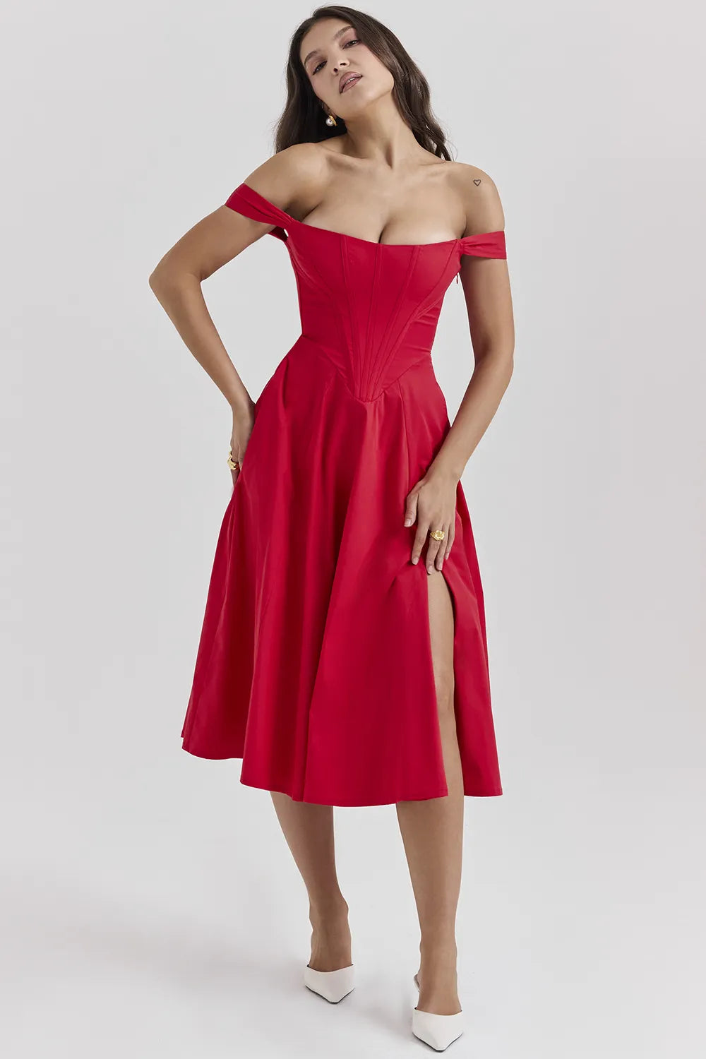 Saira Scarlet Midi Sundress