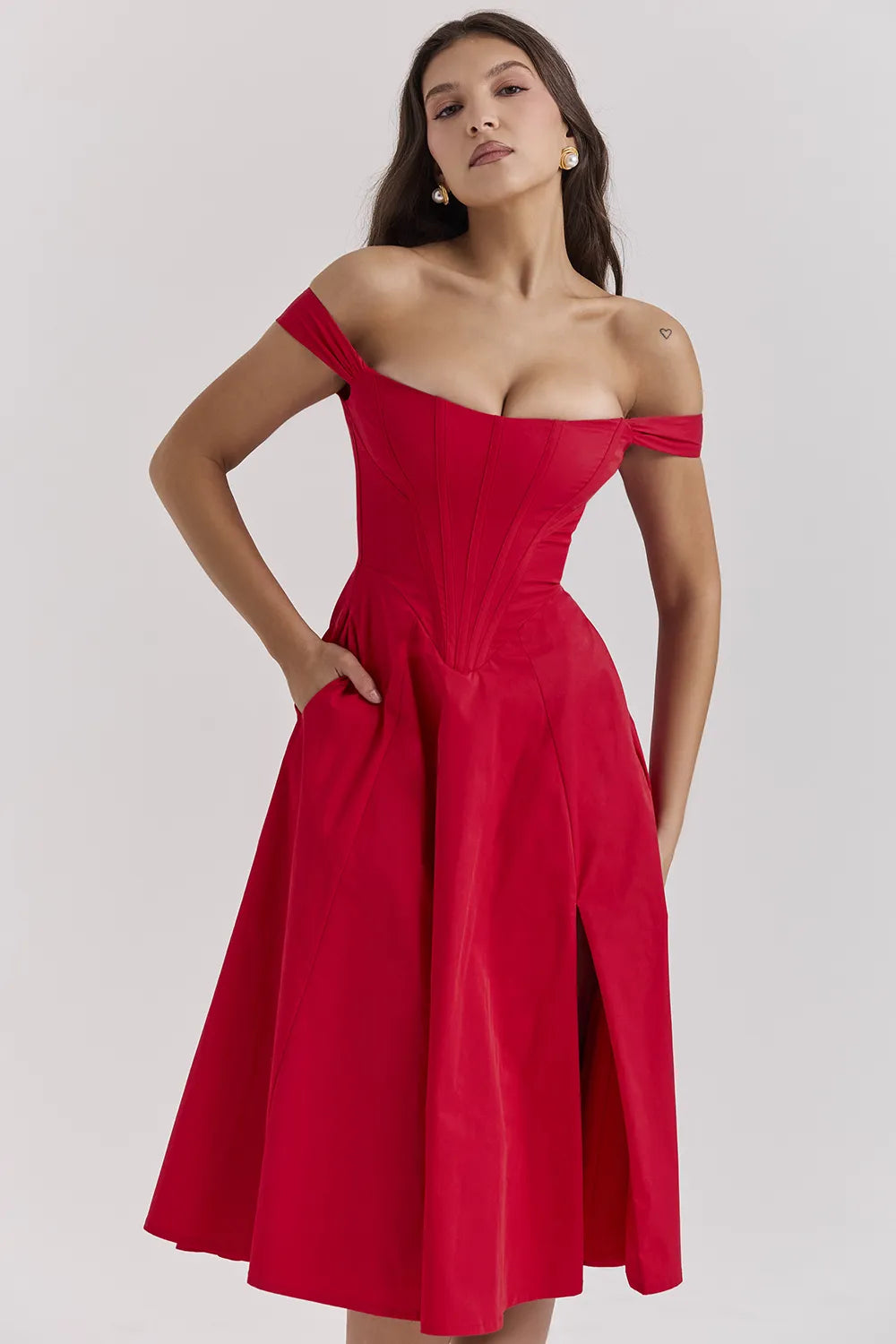 Saira Scarlet Midi Sundress