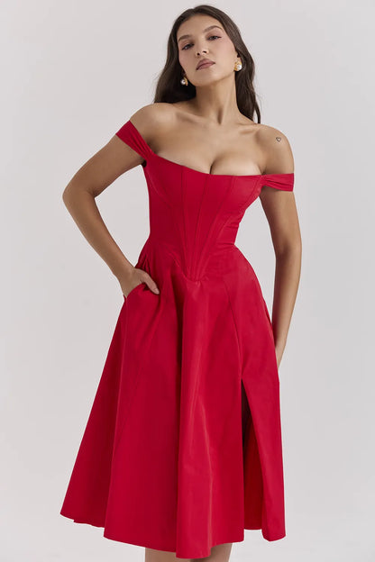 Saira Scarlet Midi Sundress