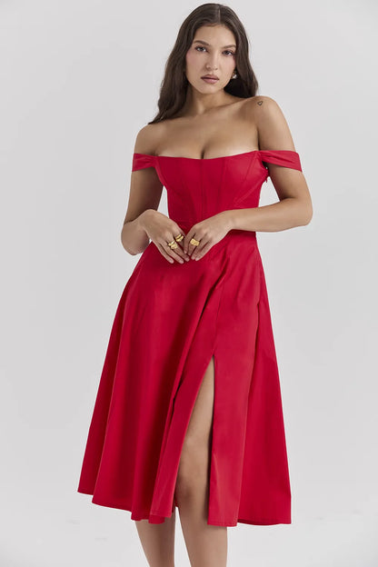 Saira Scarlet Midi Sundress