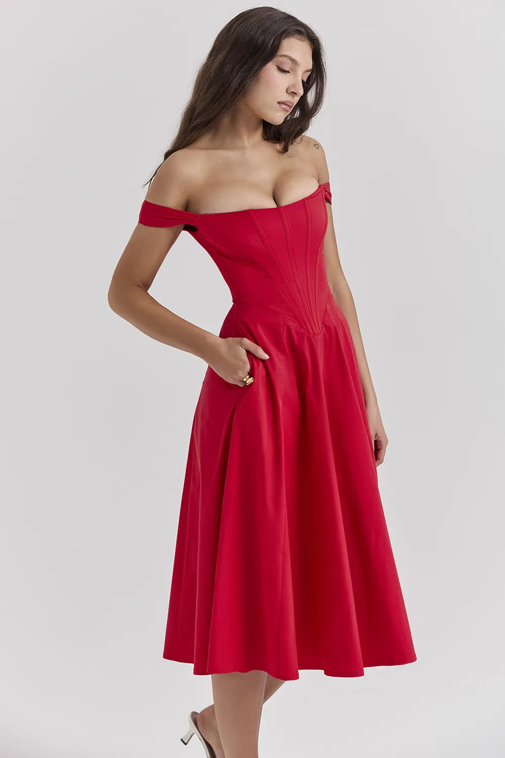 Saira Scarlet Midi Sundress