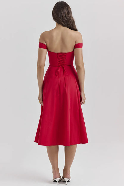 Saira Scarlet Midi Sundress