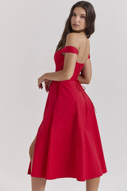 Saira Scarlet Midi Sundress