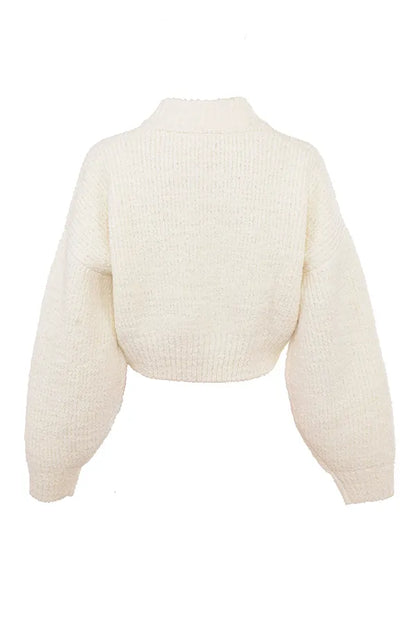 Salilah Cream Chenille Blend Bomber Jacket