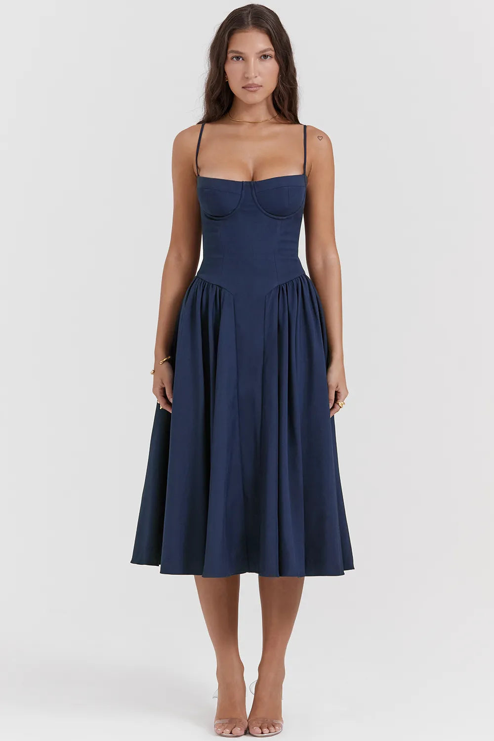 Samaria French Navy Corset Sundress