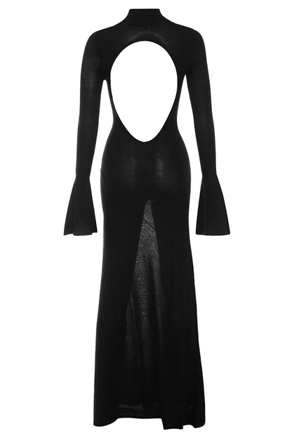 Sancha Black Knit Maxi Dress