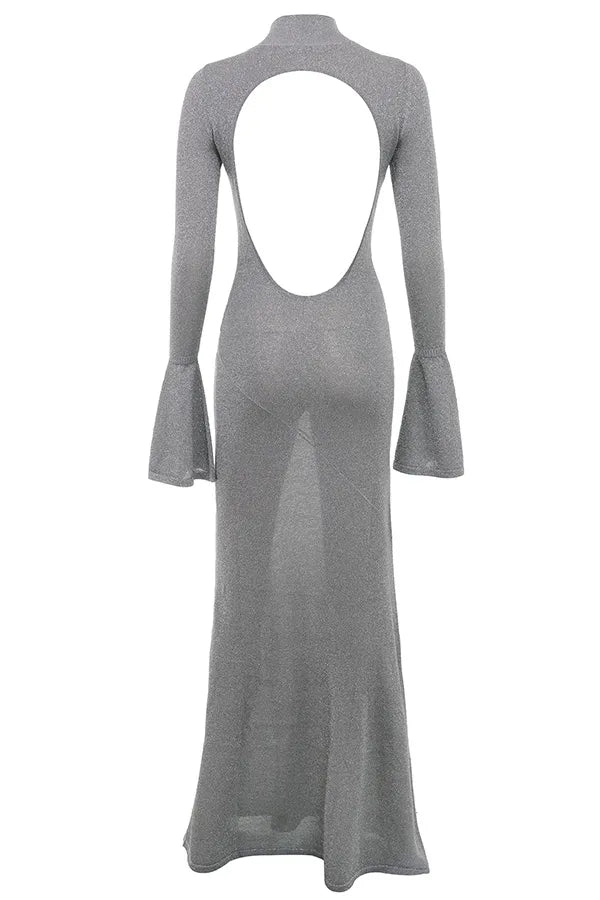 Sancha Steel Metallic Maxi Dress