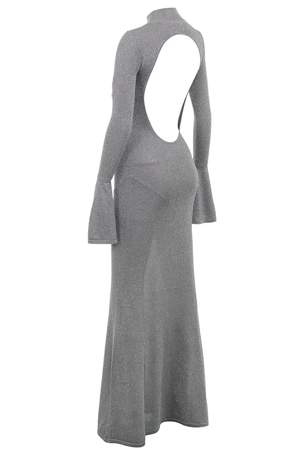 Sancha Steel Metallic Maxi Dress