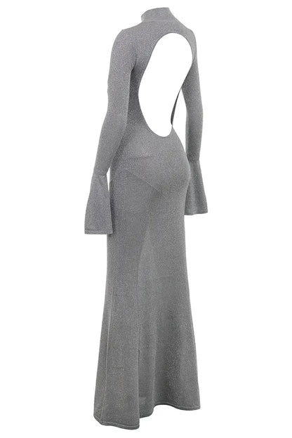 Sancha Steel Metallic Maxi Dress
