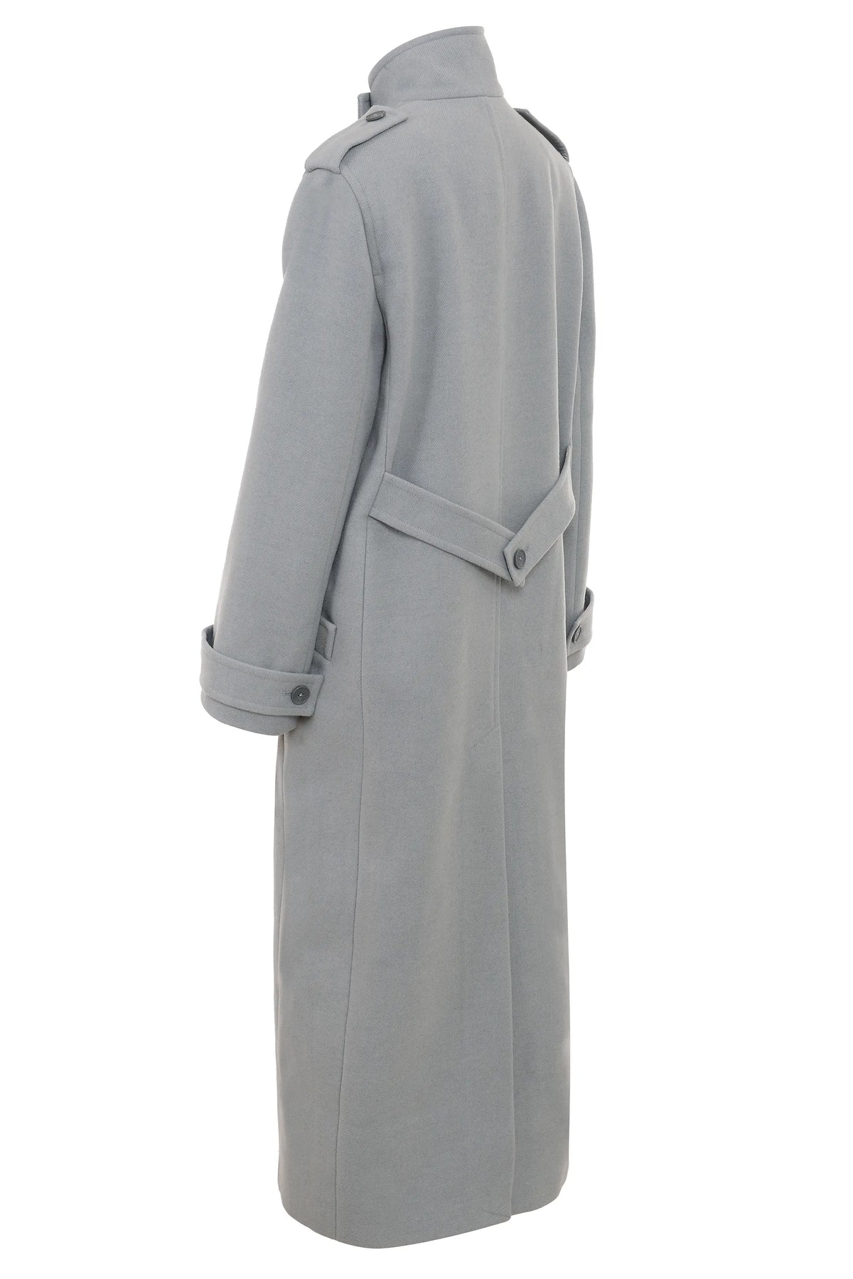 Sander Grey Double Breasted Funnel Neck Coat