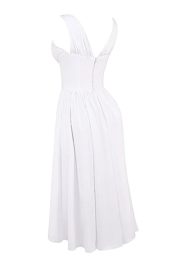 Emmelina White Cotton Corset Sundress