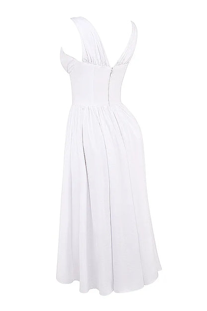 Emmelina White Cotton Corset Sundress
