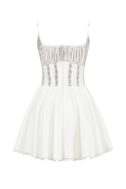 Rosaria White Cotton Corset Mini Dress