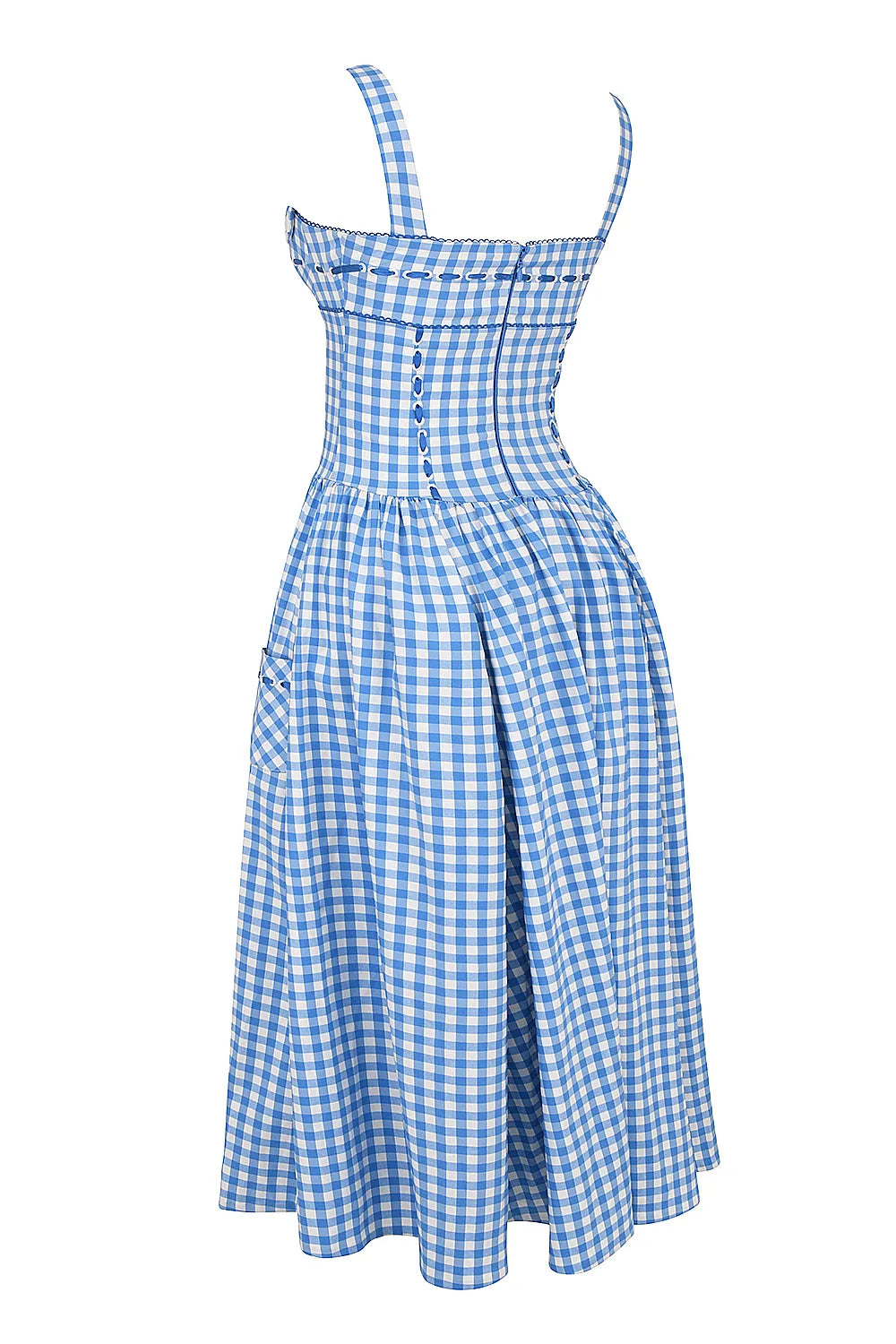 Vivien Regatta Blue Gingham Midi Sundress