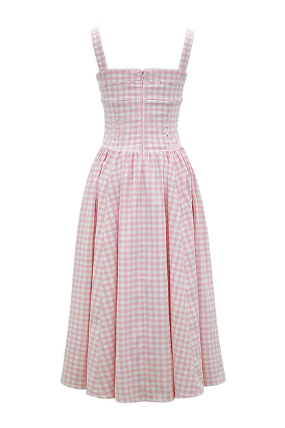 Vivien Strawberry Shortcake Gingham Midi Sundress