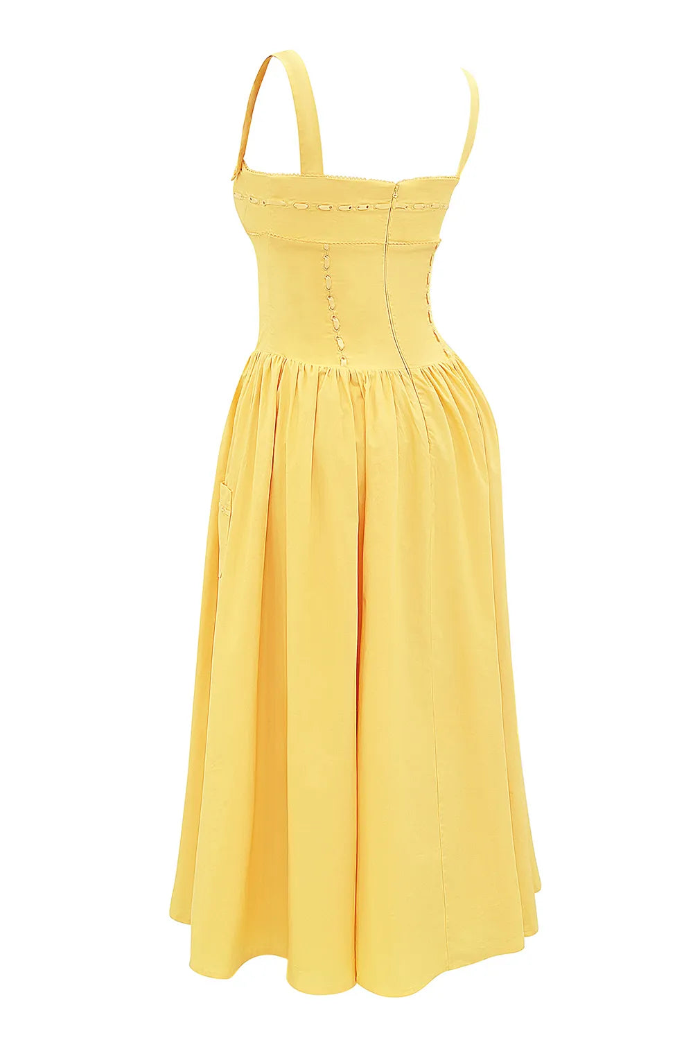 Vivien Apricot Cotton Midi Sundress