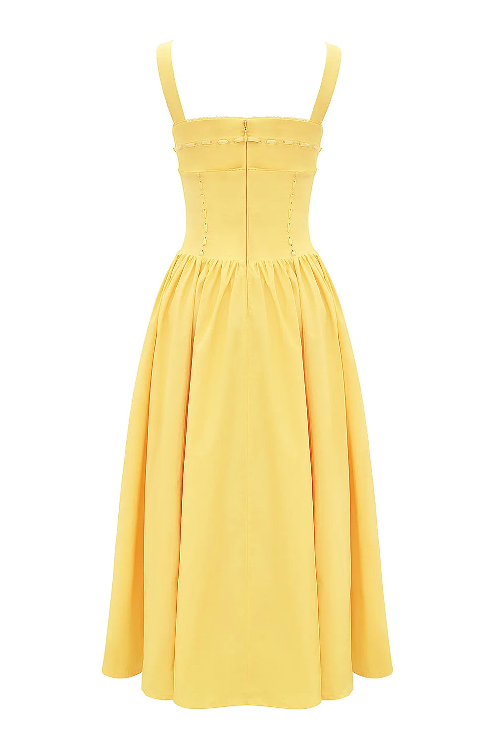 Vivien Apricot Cotton Midi Sundress