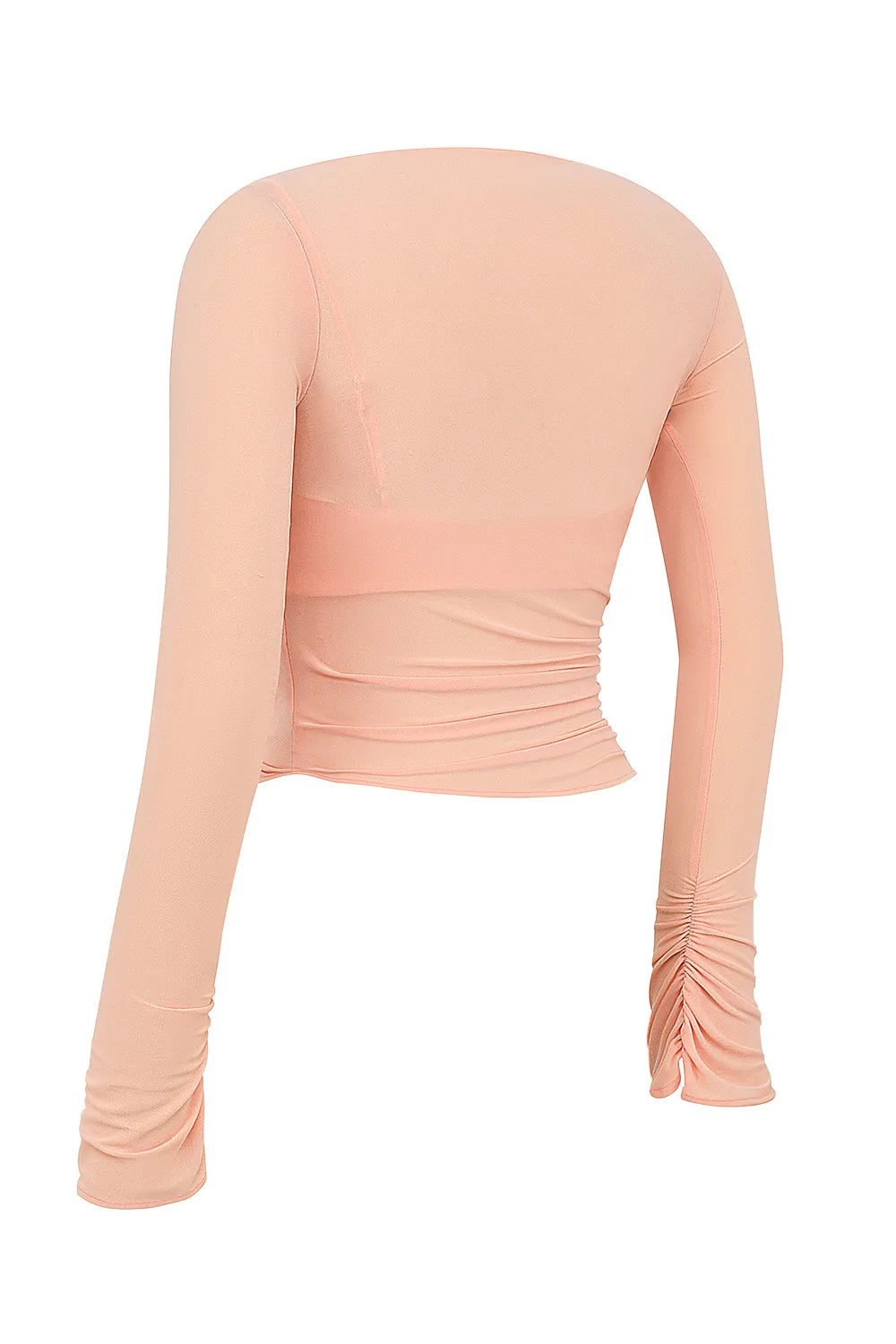 Floria Sorbet Gathered Long Sleeve Top With Bra