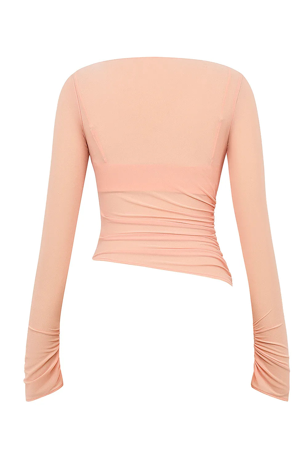 Floria Sorbet Gathered Long Sleeve Top With Bra