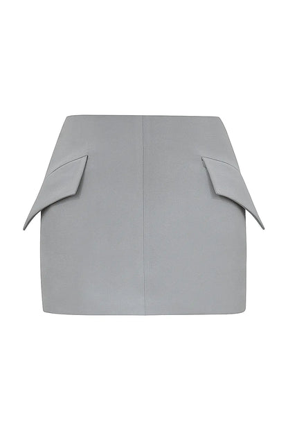 Cici French Grey A-Line Mini Skirt