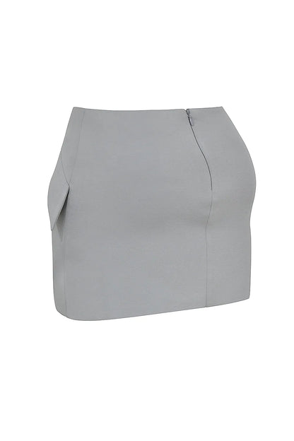 Cici French Grey A-Line Mini Skirt