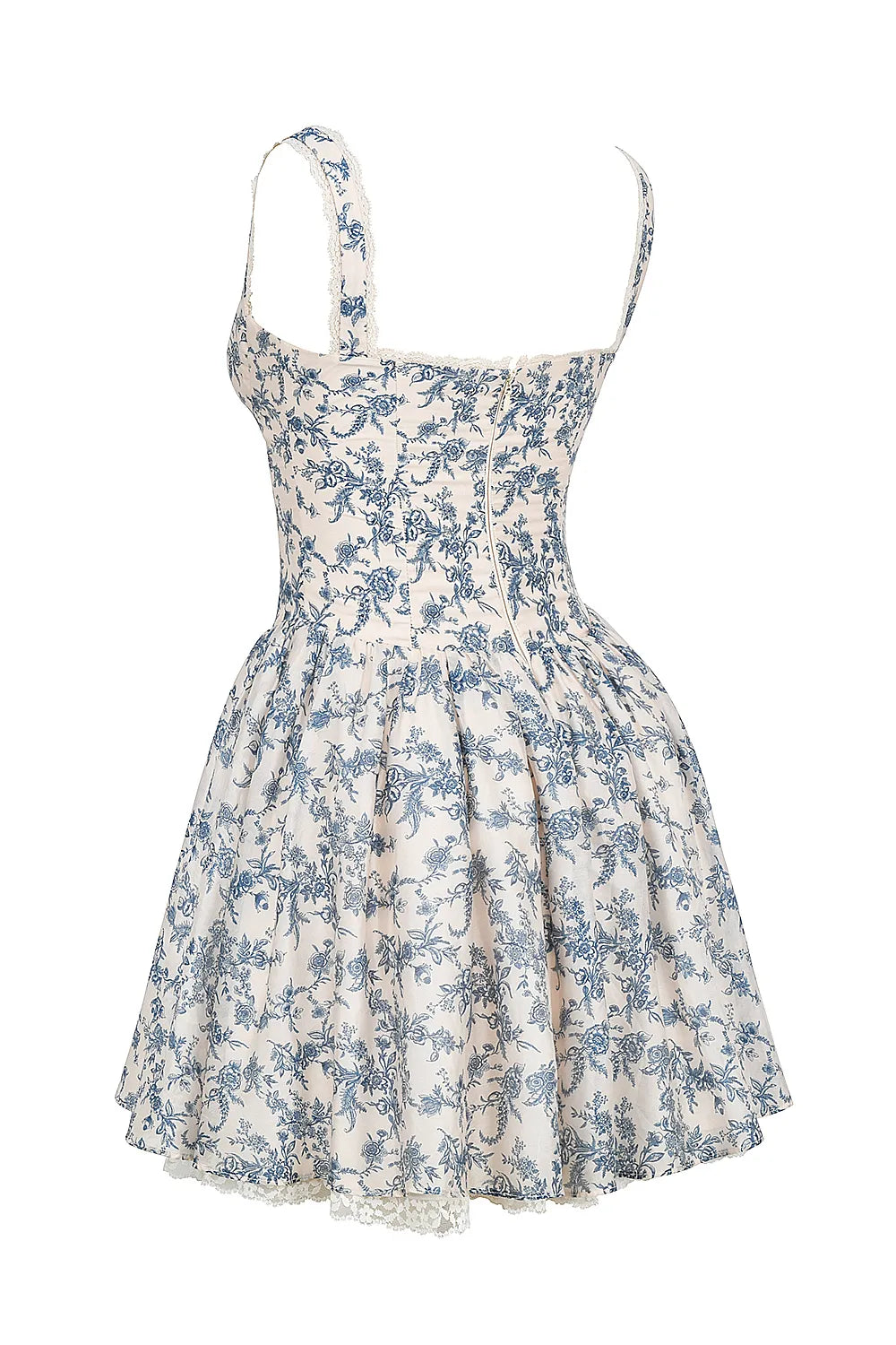 Brigitte English Porcelain Print Corset Mini Dress