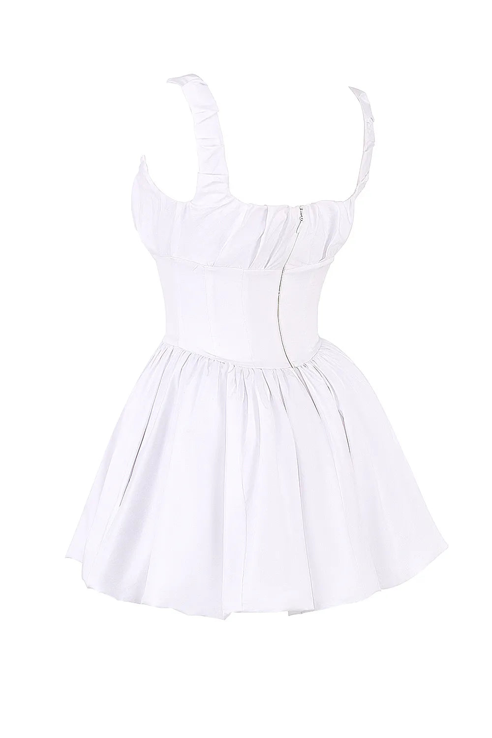 Le Puff White Cotton Tulle Mini Dress