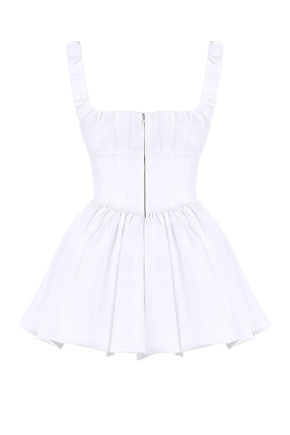 Le Puff White Cotton Tulle Mini Dress