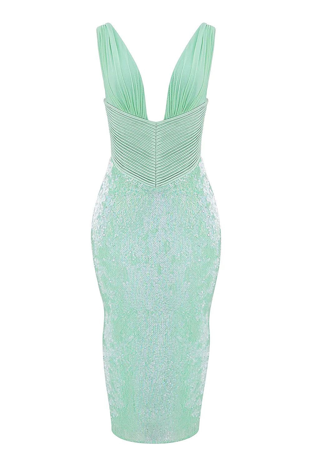 Thala Seafoam Sequin Corset Midi Dress