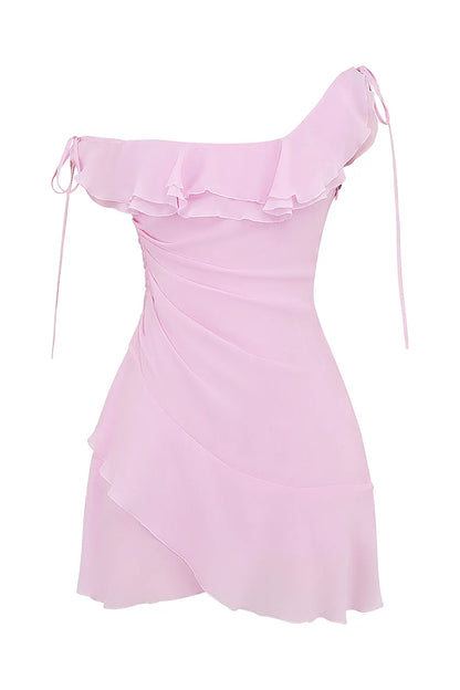 Kalena Cotton Candy Off Shoulder Mini Dress