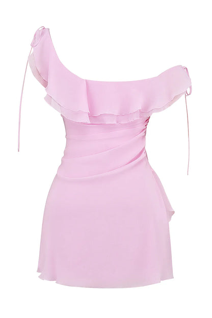Kalena Cotton Candy Off Shoulder Mini Dress